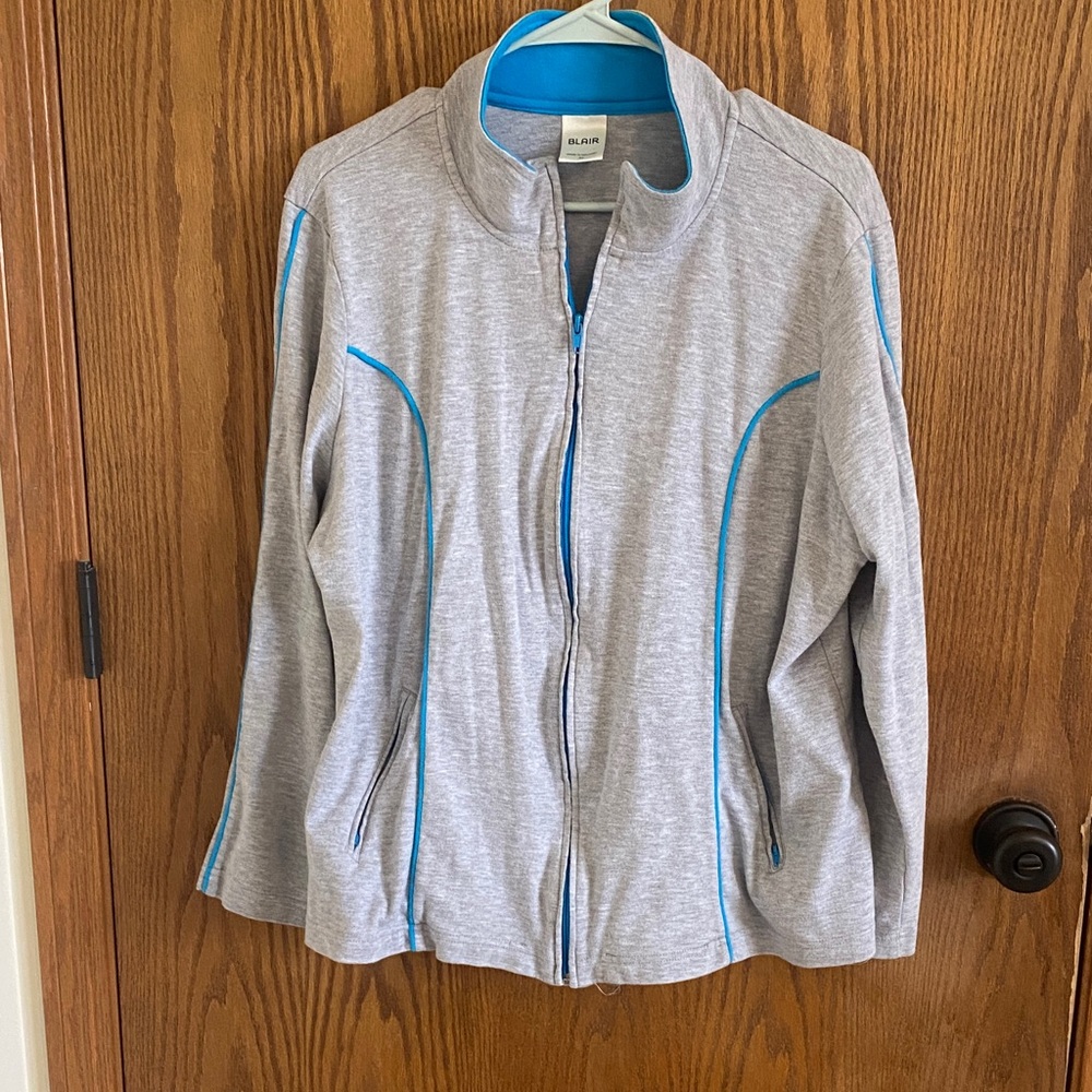 Blair Gray and Blue Zip up Jacket